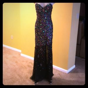 Jovani multi beaded gown with train! Prom!